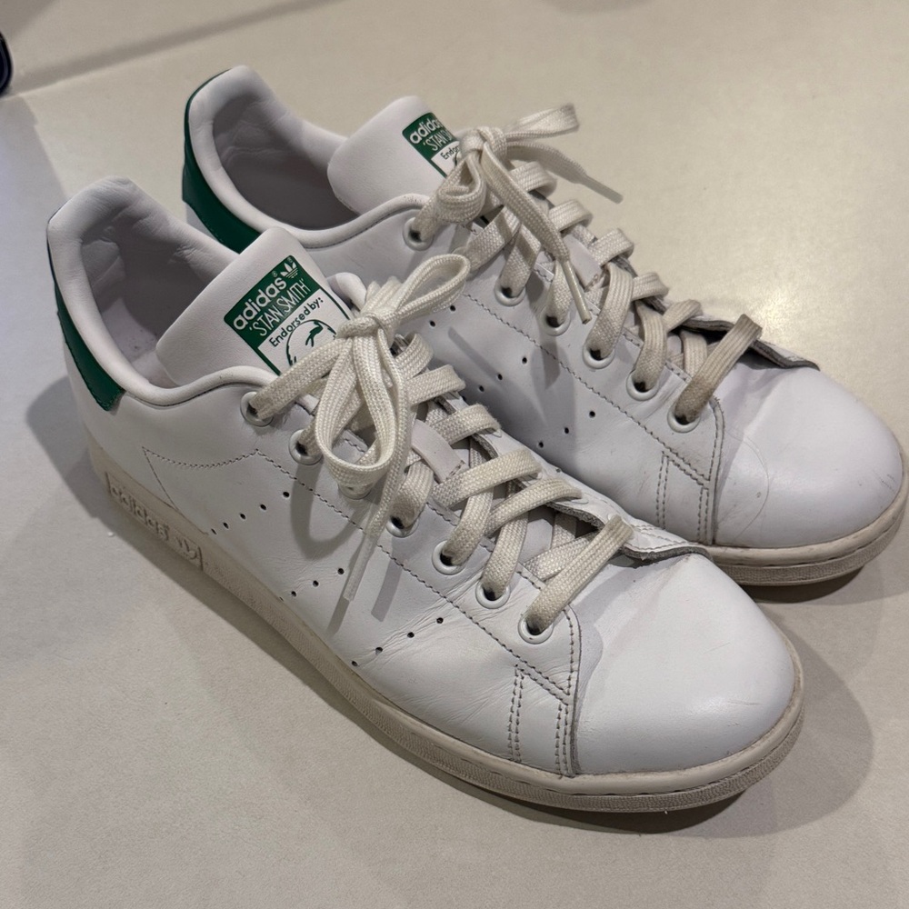 Adidas Stan Smith Classic White and Green Tennis Shoes
